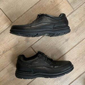 ROCKPORT MENS OXFORD BLACK LEATHER SHOES